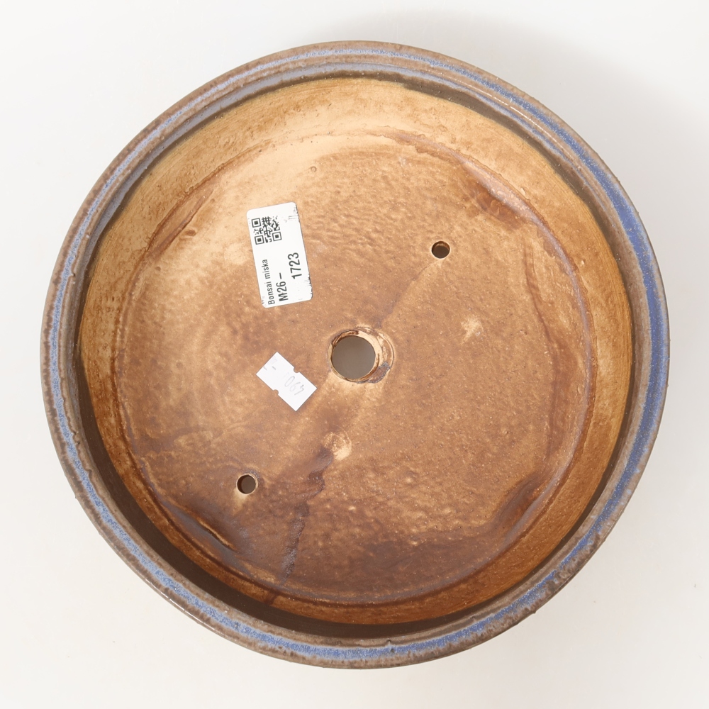 Keramische bonsaipot 21,5 x 21,5 x 6 cm, kleur: blauw