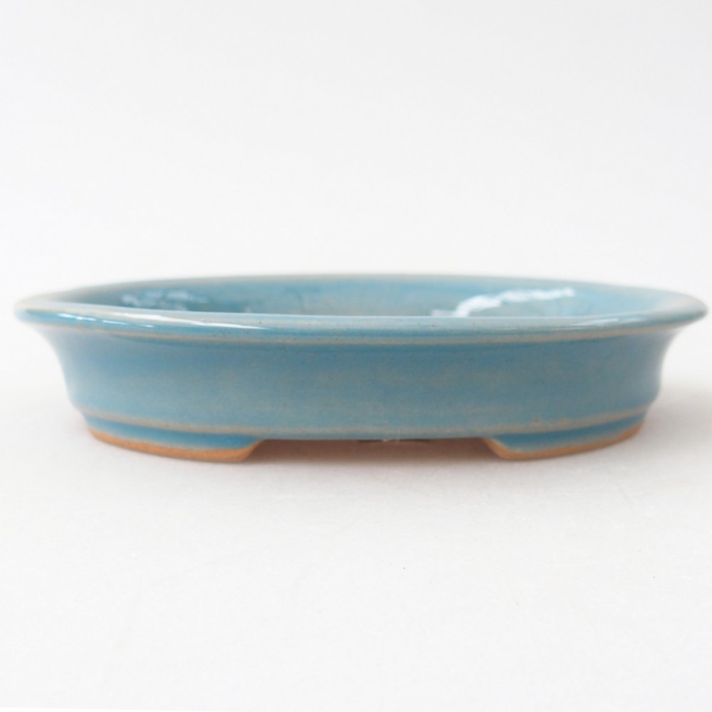 Bonsaischaal van keramiek 12,5 x 10,5 x 2 cm, kleur blauw