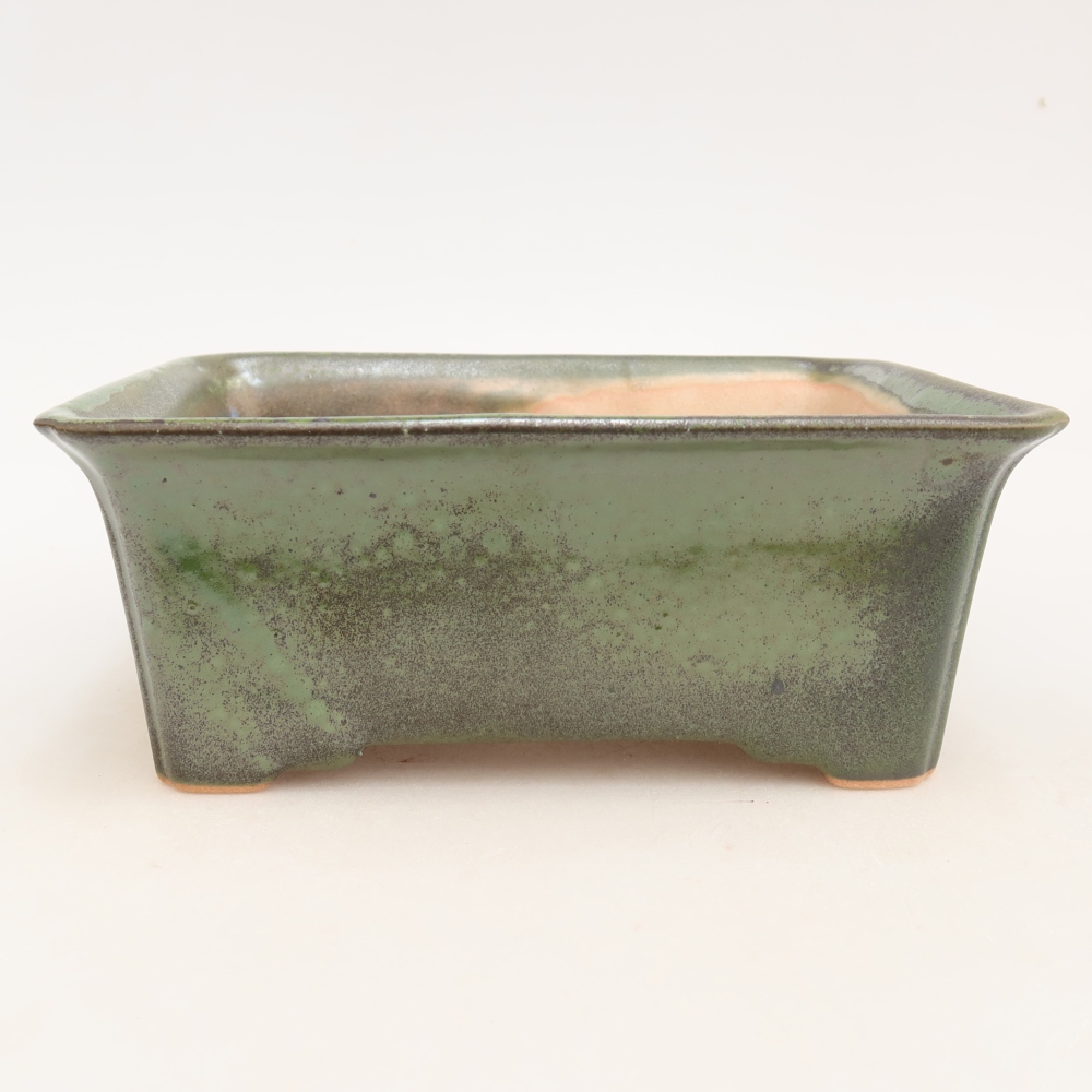 Keramische bonsaipot 18 x 14 x 7 cm, kleur groen