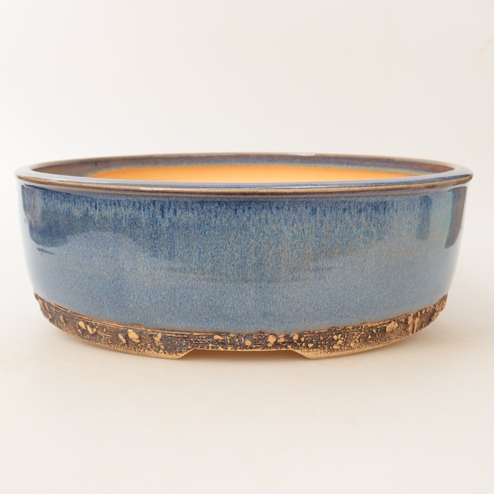 Keramische bonsaipot 27,5 x 27,5 x 8,5 cm, kleur: blauw