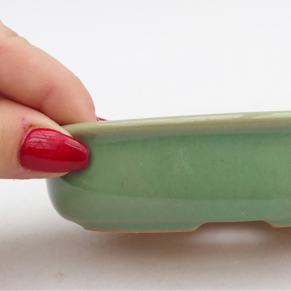 Bonsaischaal van keramiek 26 x 26 x 8 cm, kleur rood