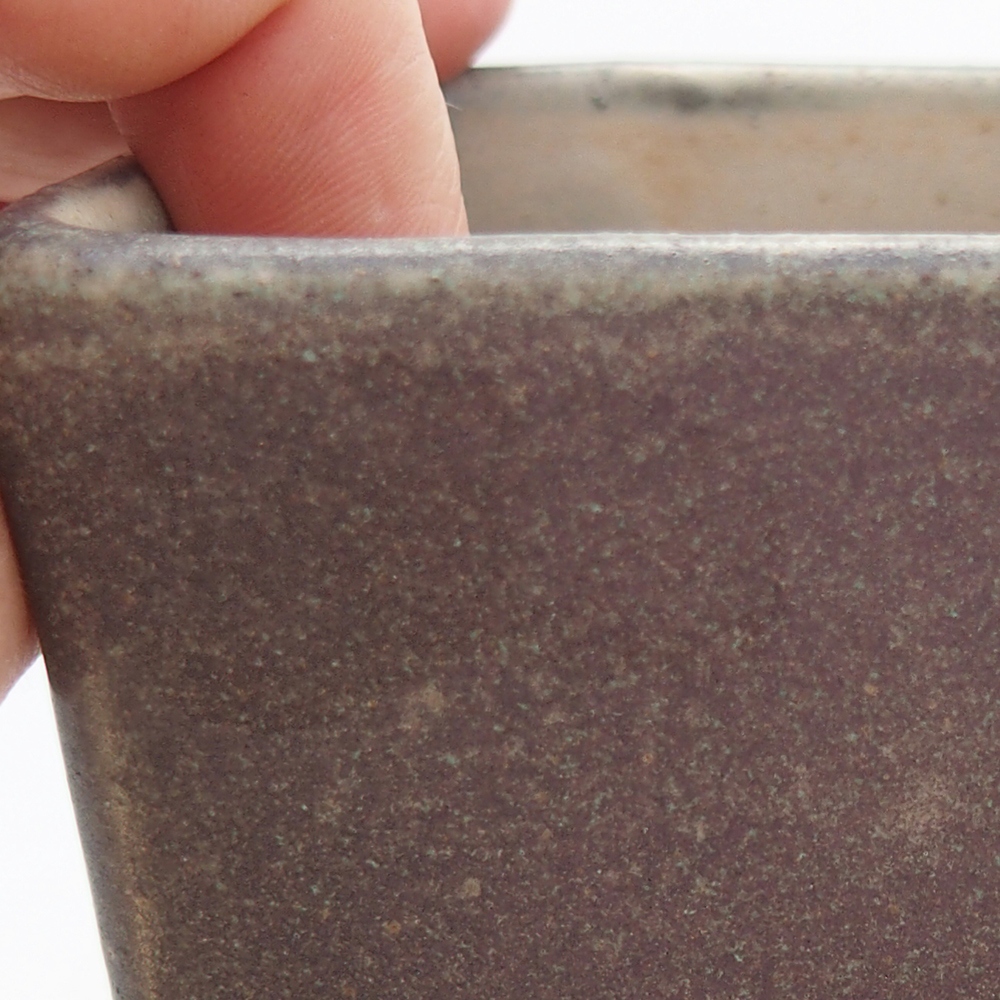 Bonsaischaal van keramiek 8,5 x 8,5 x 11 cm, groen