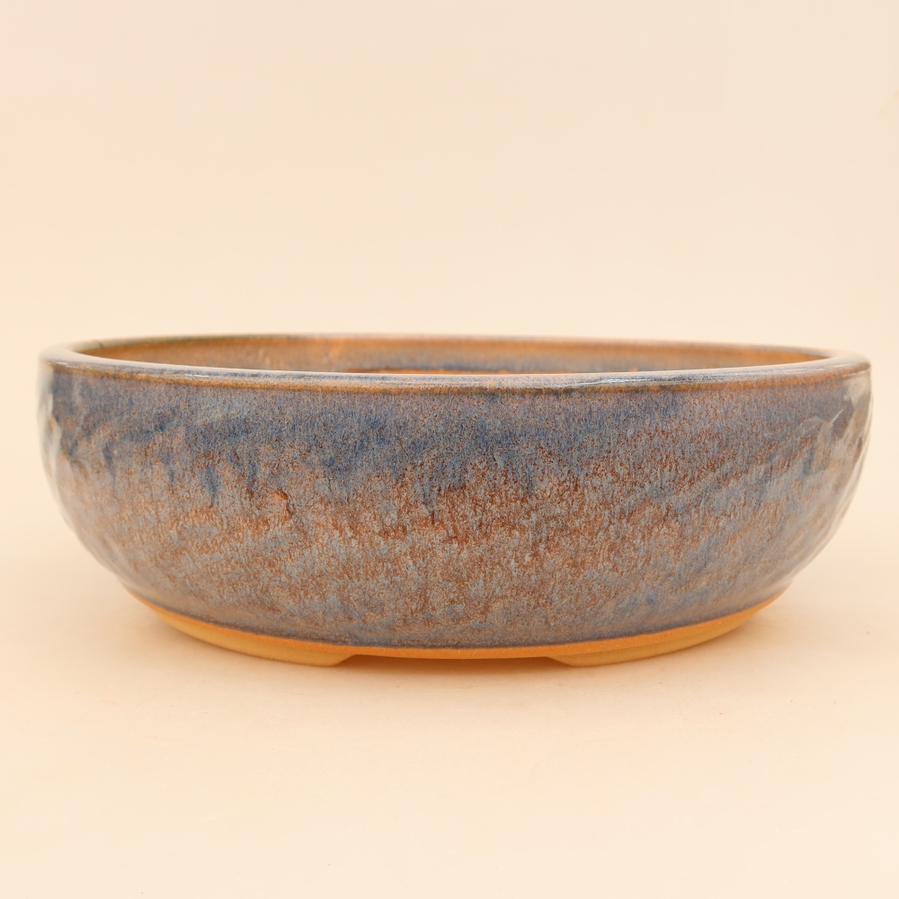 Keramische bonsaipot 26,5 x 26,5 x 7,5 cm, kleur: blauw