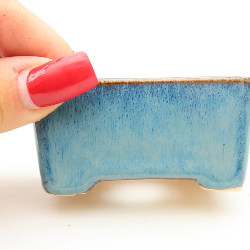 Keramische bonsaipot 6,5 x 5 x 3,5 cm, kleur: blauw