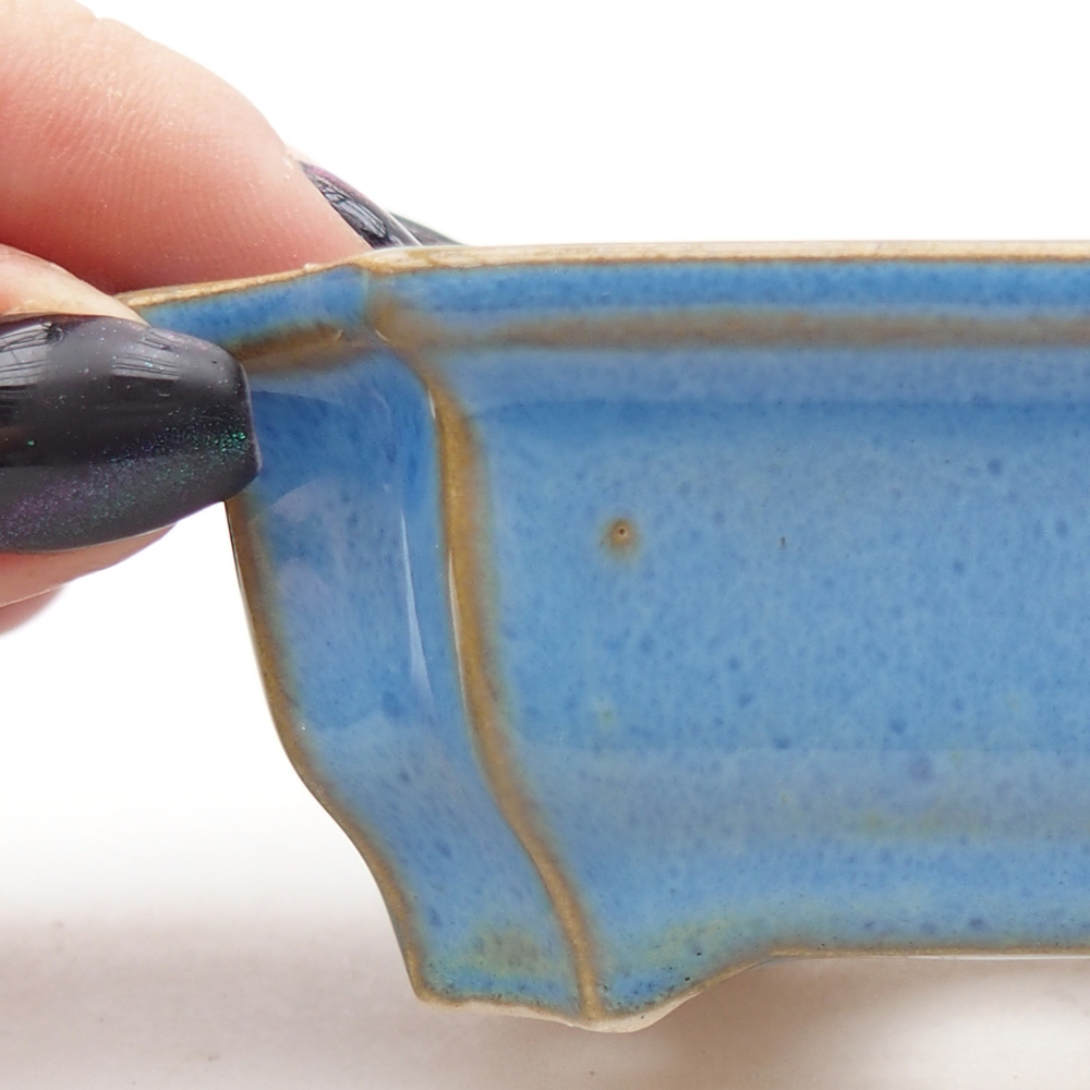 Mini bonsaischaal 9 x 6,5 x 3,5 cm, kleur blauw