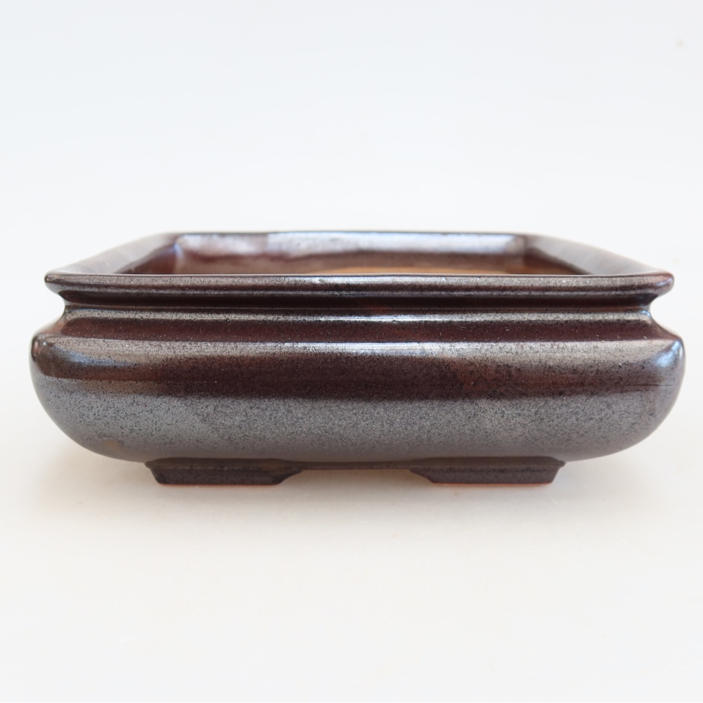 Bonsaischaal van keramiek 15,5 x 15,5 x 6 cm, bruin