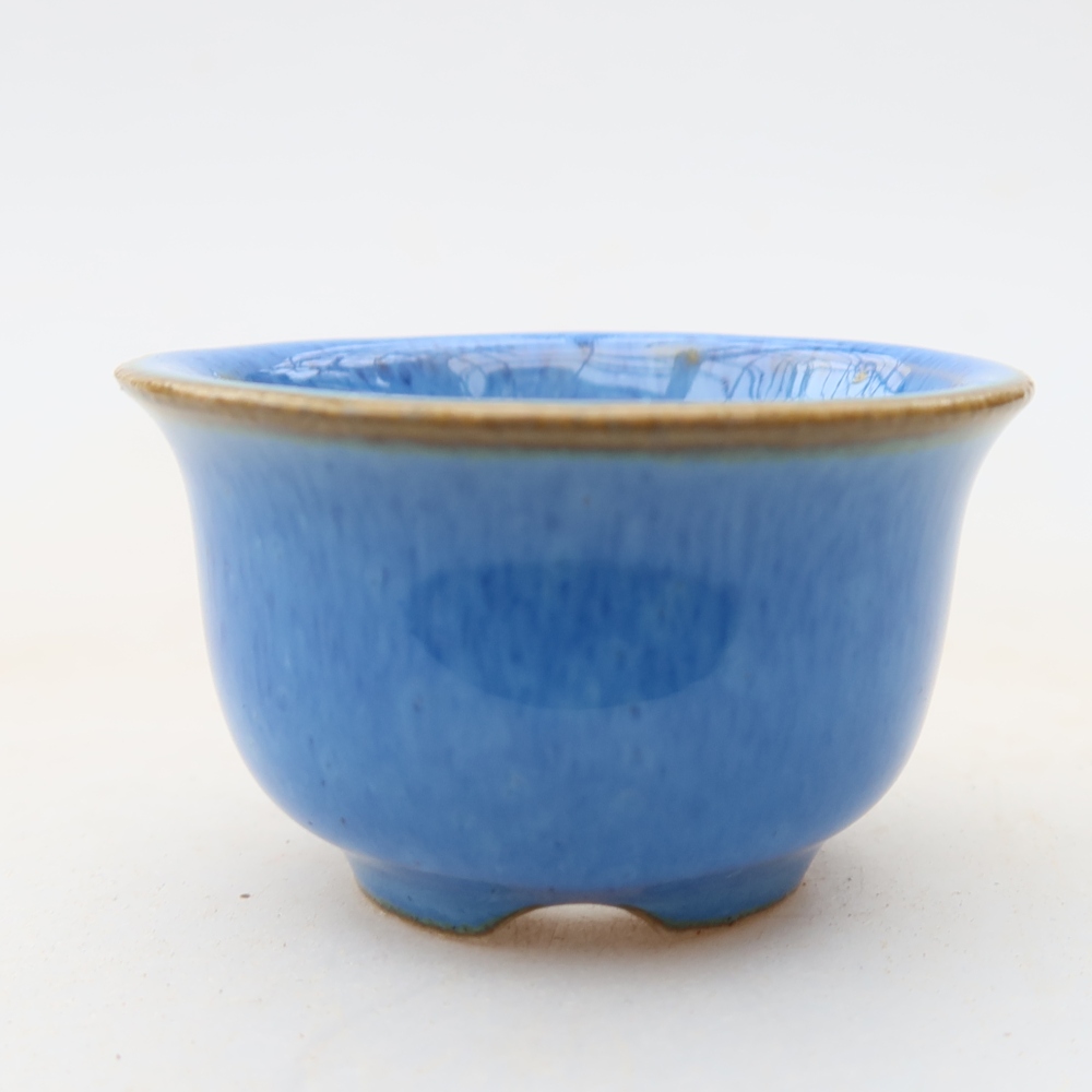 Bonsaischaaltje van keramiek 5 x 5 x 3 cm, kleur blauw