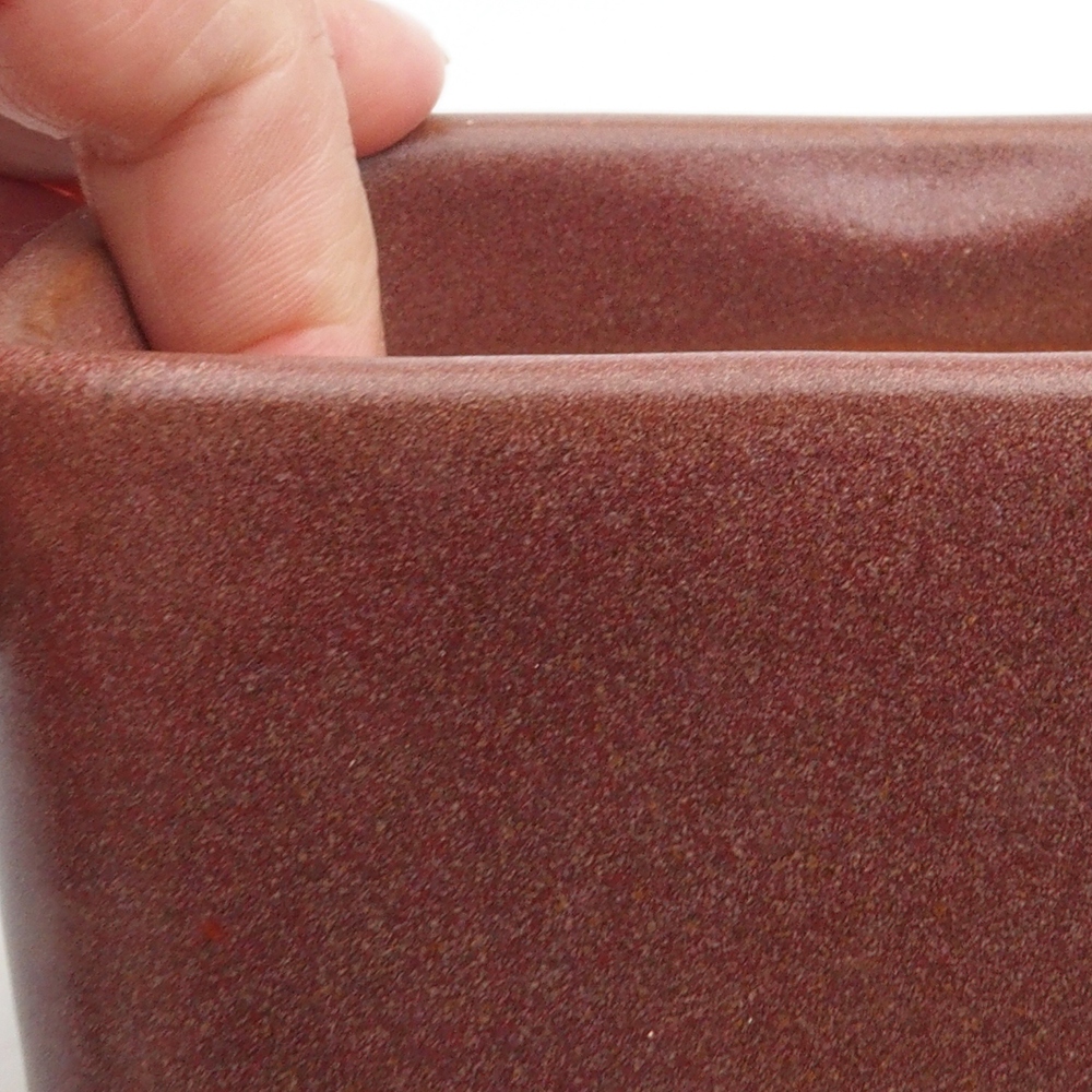 Bonsaischaal van keramiek 10 x 10 x 8 cm, bruin