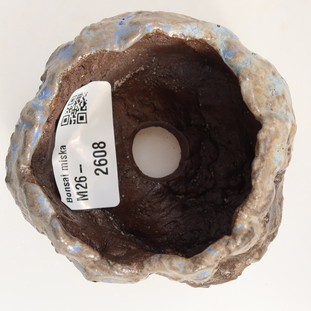 Keramische schaal  7 x 7 x 5 cm, kleur blauwbruin