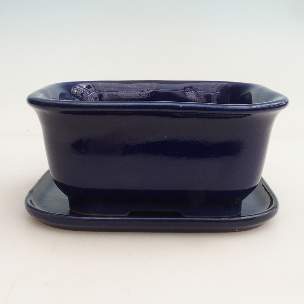 Bonsai kom + schotel H36 - 17 x 15 x 7,5 cm - blauw