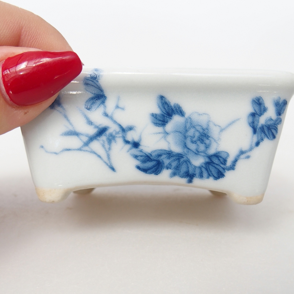 Mini bonsaischaal 8 x 6,5 x 3,5 cm, wit