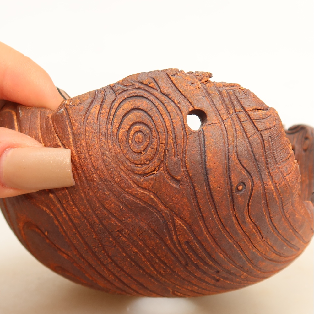 Keramische schaal voor Kokedama, 12 x 12 x 7 cm, kleur: bruin