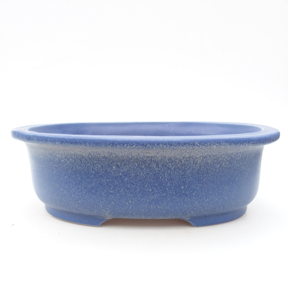 Bonsaischaal van keramiek 26 x 22 x 8 cm, kleur blauw