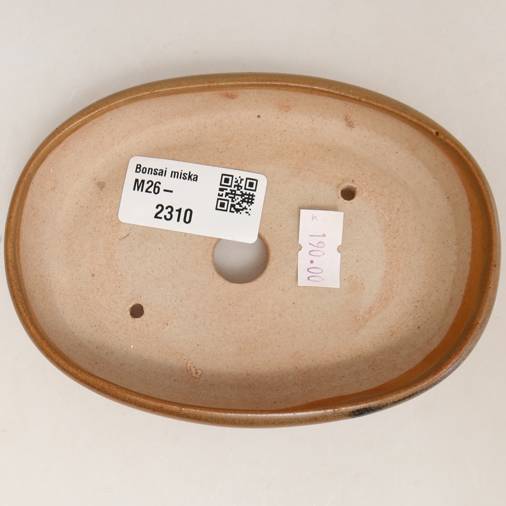 Keramische bonsaischaal 13 x 9,5 x 2,5 cm, kleur bruin