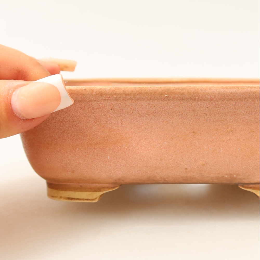Keramische bonsaipot 15 x 13 x 4,5 cm, kleur: roze