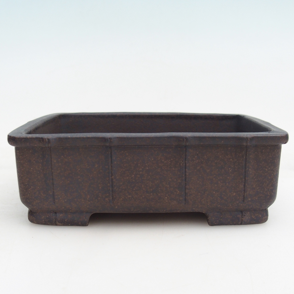 Bonsaischaal van keramiek 15 x 10,5 x 5 cm, kleur okerbruin