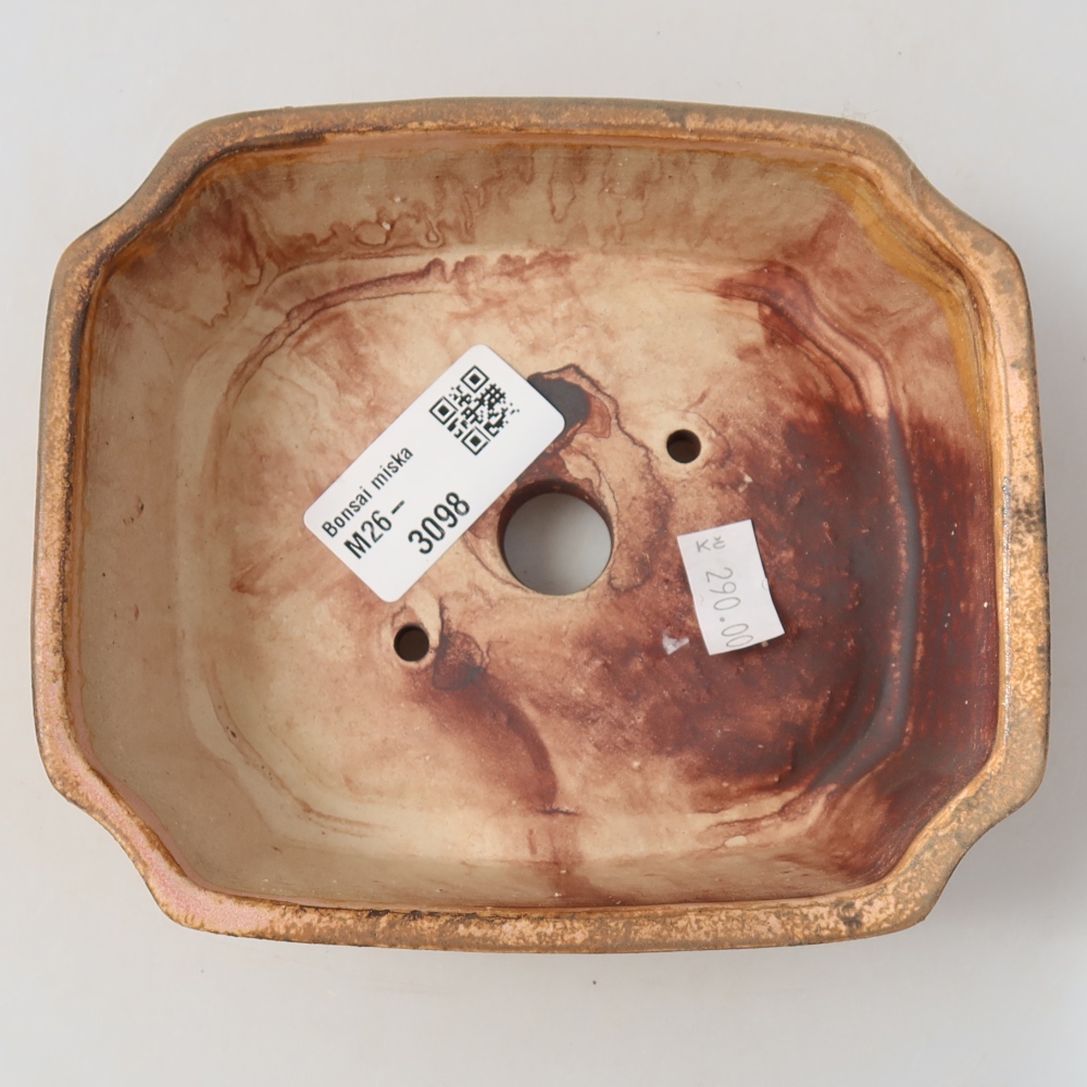 Bonsaischaal van keramiek 14 x 11,5 x 4,5 cm, roze