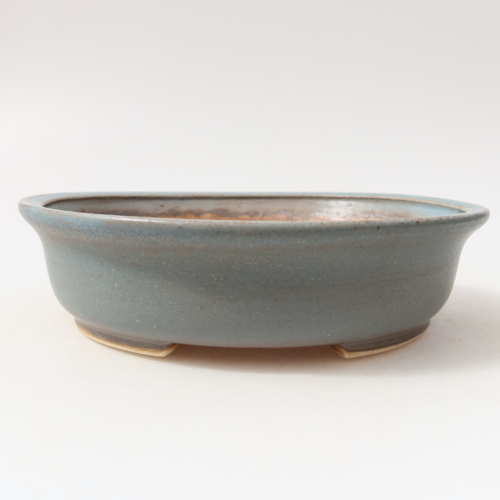Keramische bonsaipot 15,5 x 14,5 x 4 cm, kleur: blauw