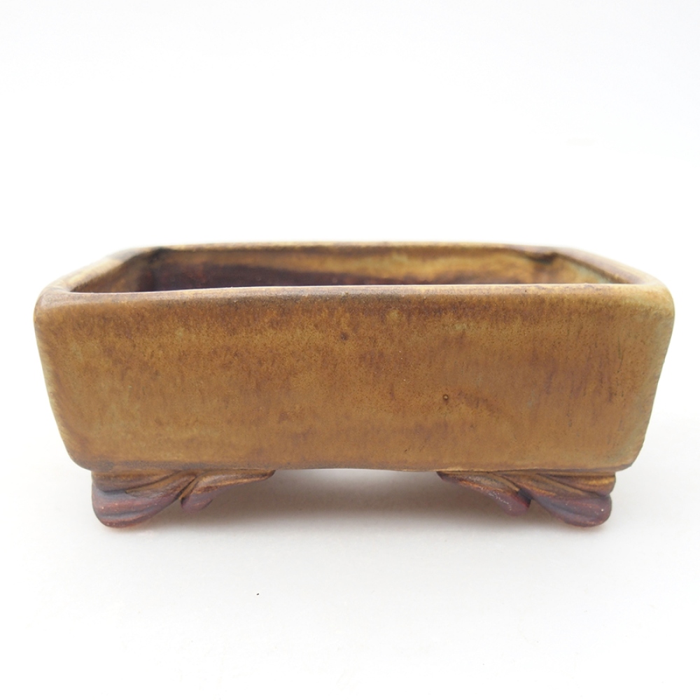 Bonsaischaal van keramiek 10 x 8,5 x 4 cm, groen