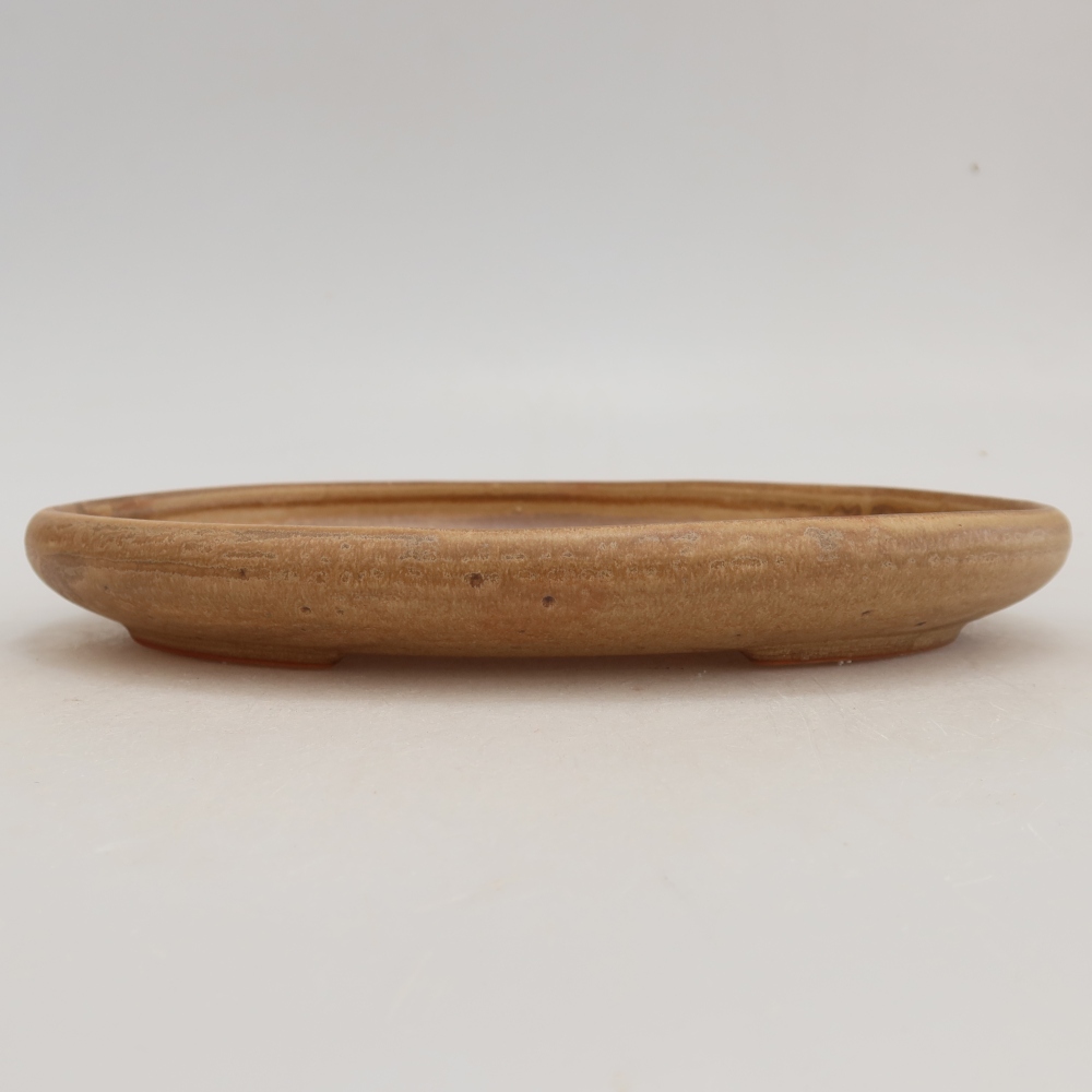 Bonsaischaal van keramiek 22,5 x 16,5 x 3 cm, kleur beige