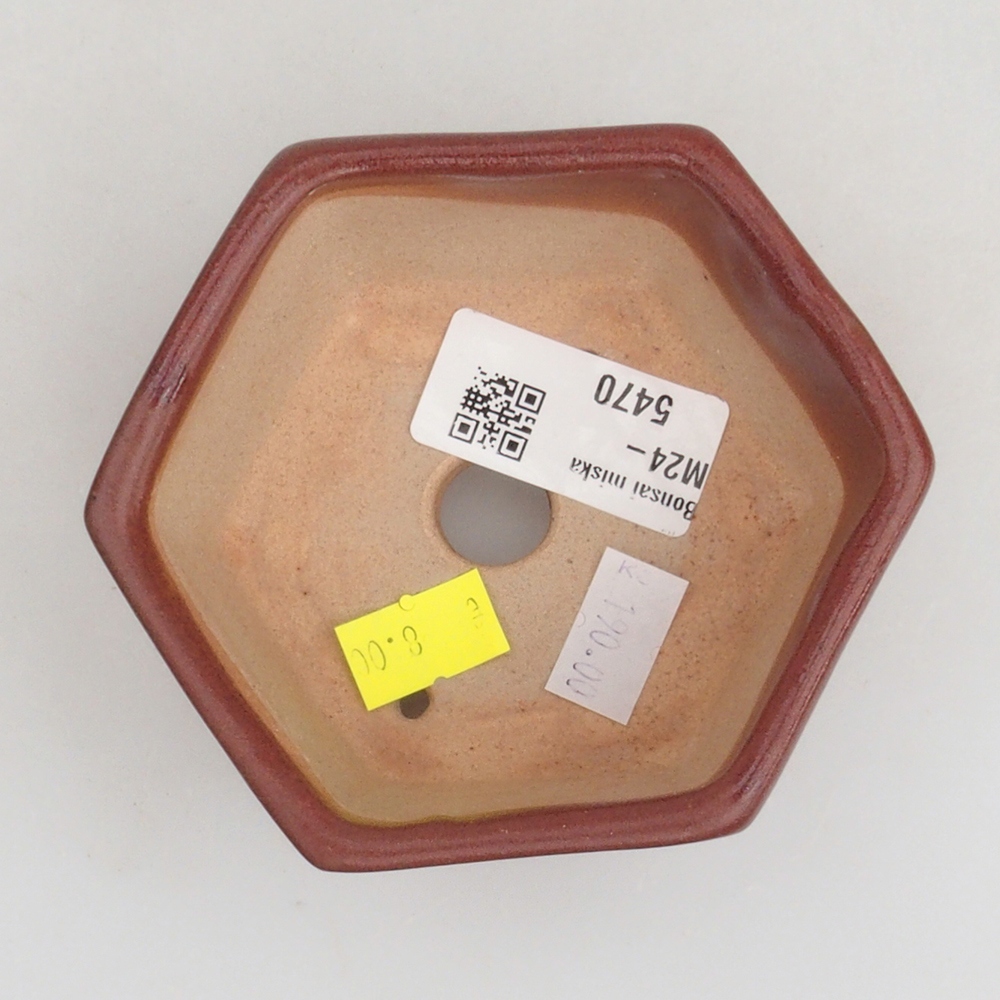 Bonsaischaal van keramiek 9,5 x 9 x 4,5 cm, bruin