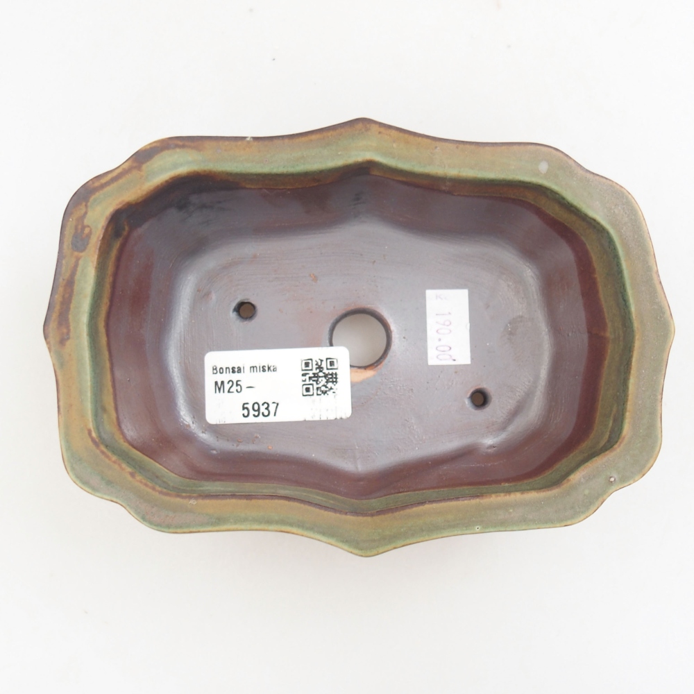 Bonsaischaal van keramiek 22 x 17 x 5 cm, groen