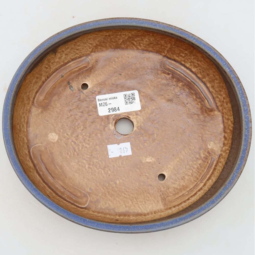 Keramische bonsaipot 21 x 19 x 4,5 cm, kleur: blauw