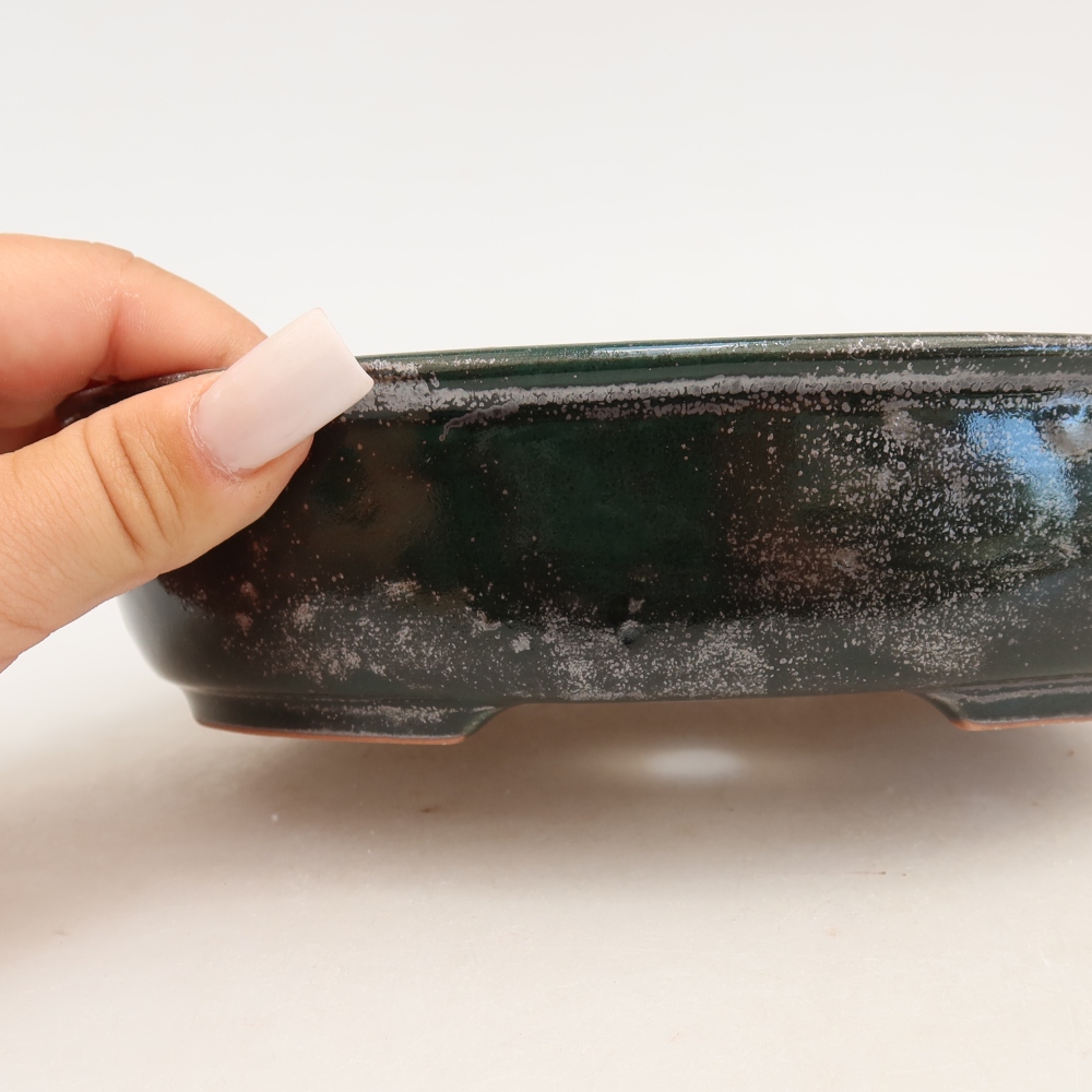 Keramische bonsaipot 19 x 14,5 x 5 cm, kleur groen