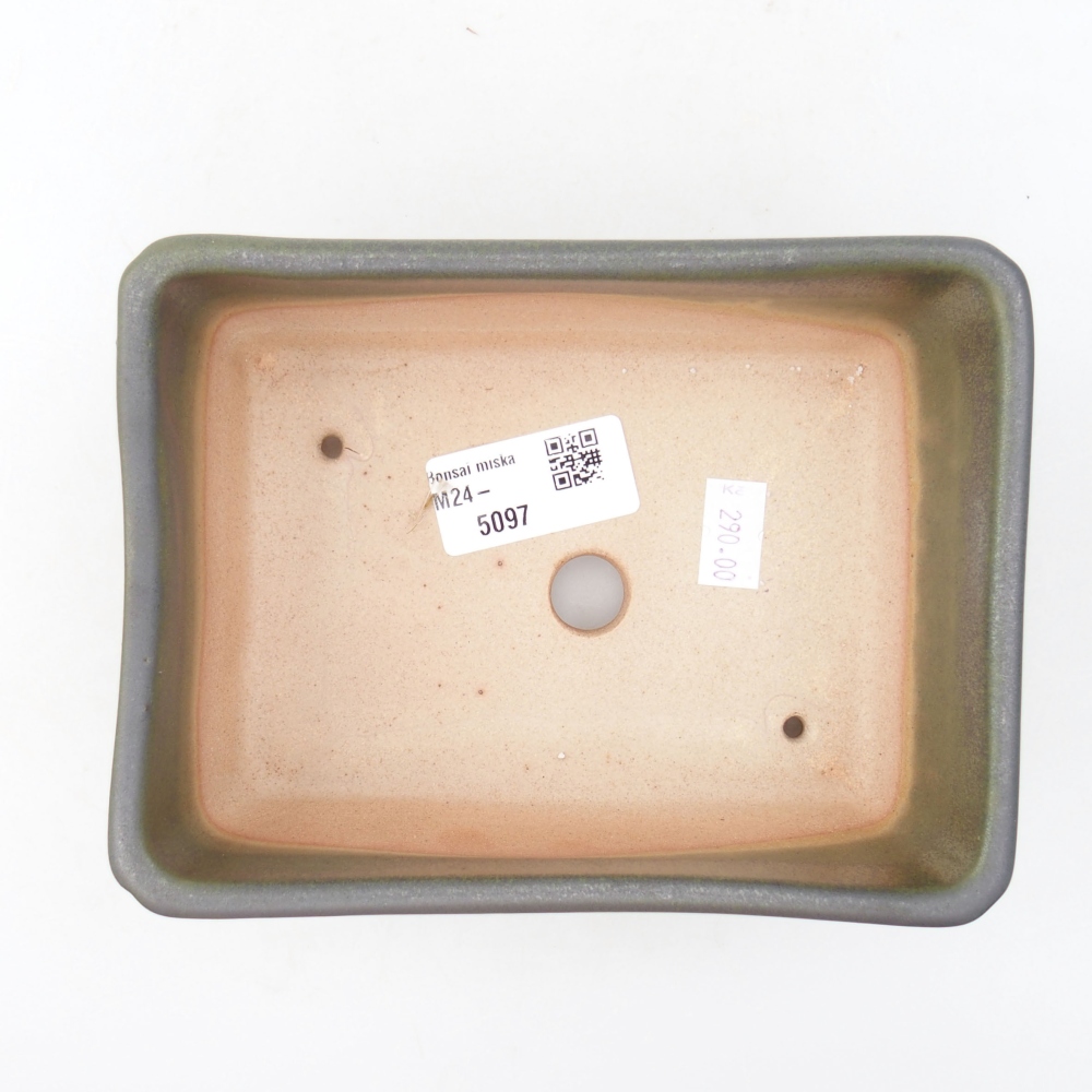 Bonsaischaal van keramiek 16 x 12 x 6 cm, groen