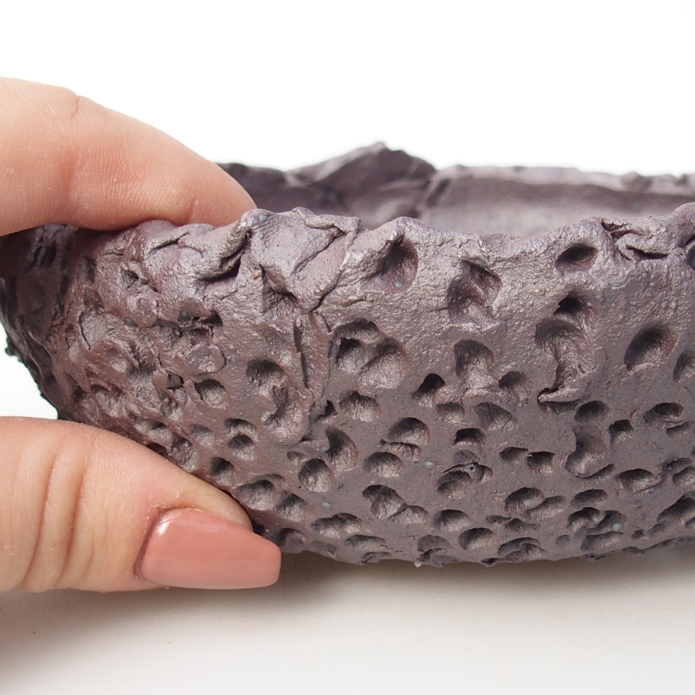 Bonsaischaal van keramiek 16,5 x 16,5 x 5,5 cm, metaalkleur