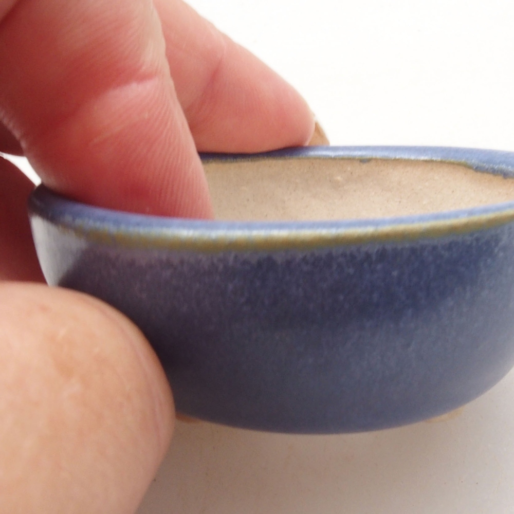 Mini bonsaischaal 6 x 6 x 2,5 cm, kleur blauw