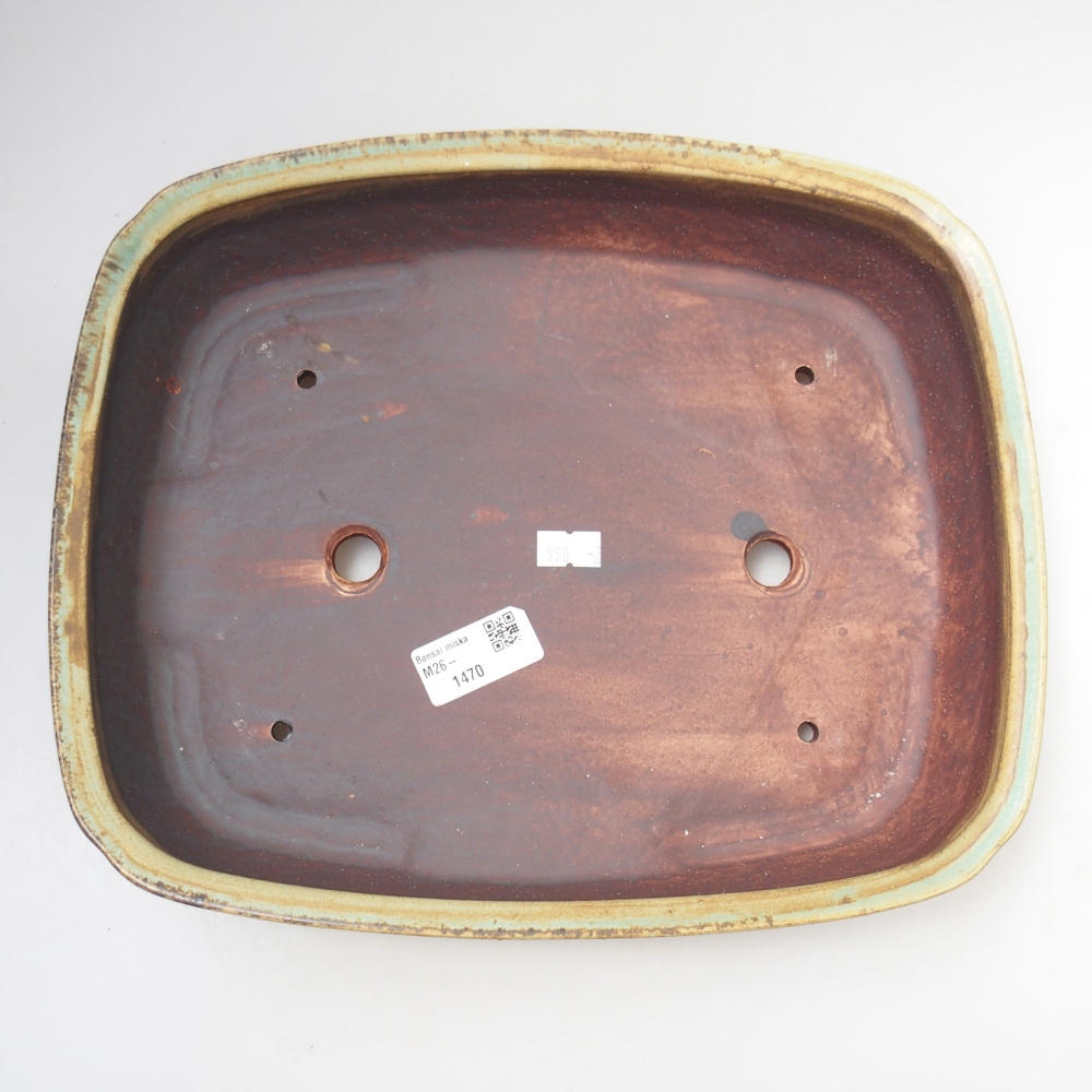 Bonsaischaal van keramiek 29 x 25 x 7 cm, groen