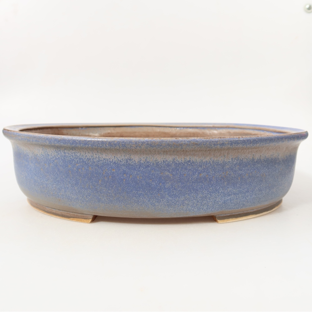 Keramische bonsaipot 31,5 x 27,5 x 7 cm, kleur: blauw