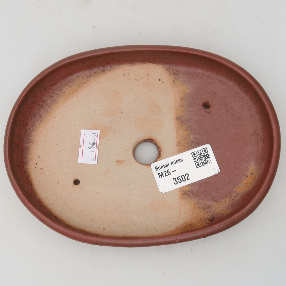Keramische bonsai-schaal 17 x 12 x 2,5 cm, kleur: roze