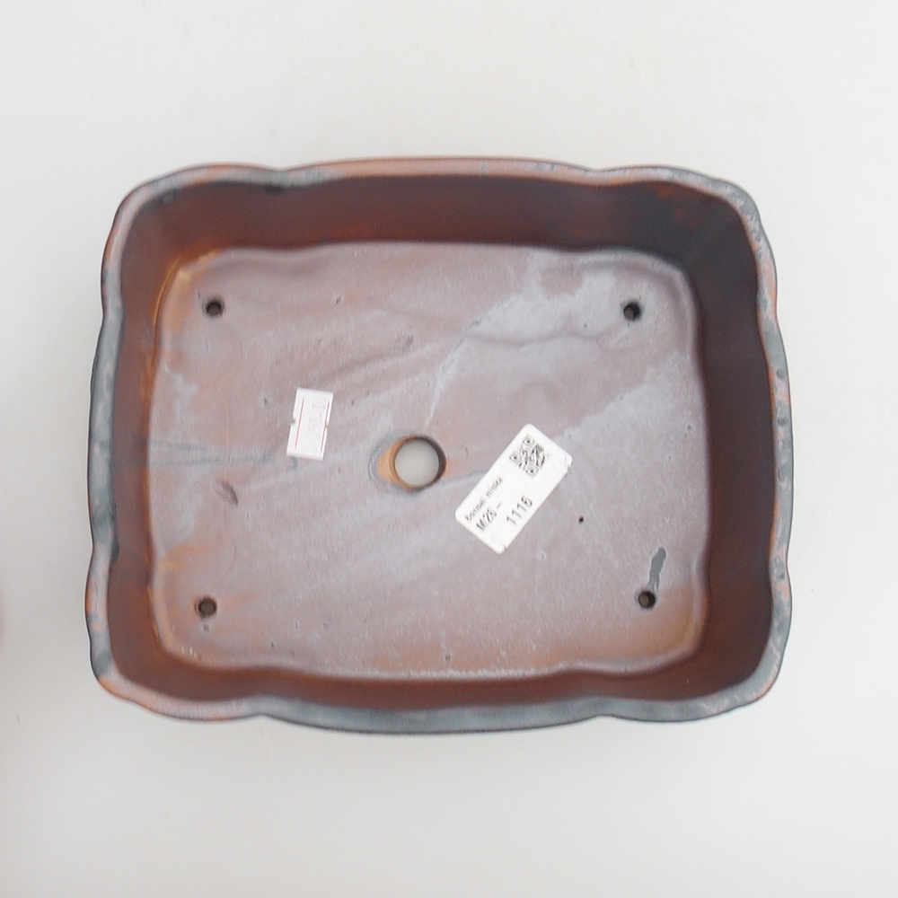 Bonsaischaal van keramiek 20 x 17 x 7 cm, metaalkleur