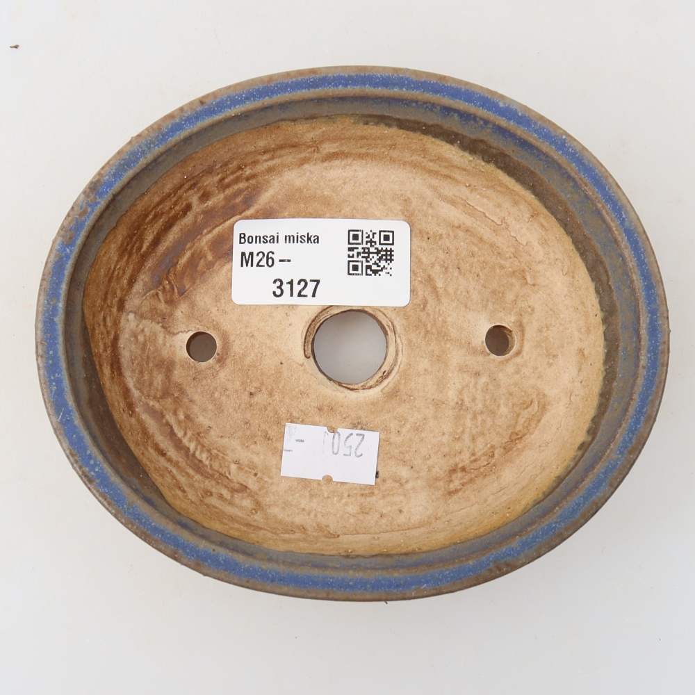 Keramische bonsaipot 12,5 x 10,5 x 3,5 cm, kleur: blauw