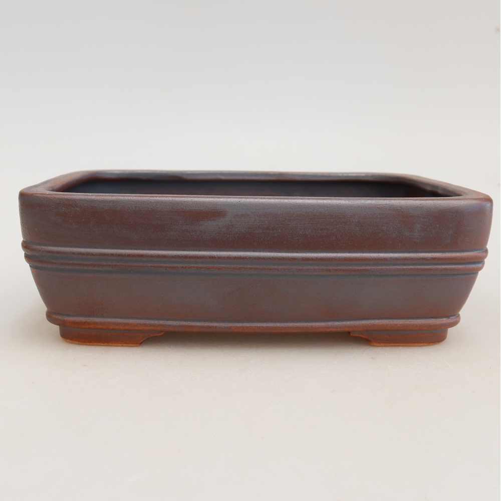 Keramische bonsaipot 17 x 12,5 x 5,5 cm, metaalachtige kleur