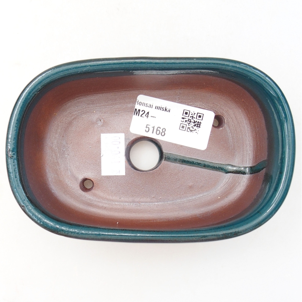 Bonsaischaal van keramiek 13 x 9 x 4 cm, groen