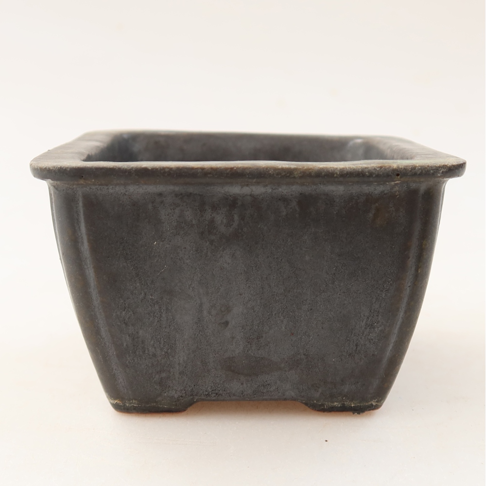 Bonsaischaal van keramiek 8,5 x 8,5 x 5,5 cm, bruin
