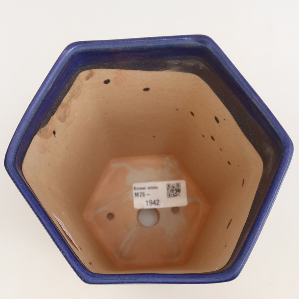 Keramische bonsaipot 13 x 12 x 17 cm, kleur: blauw