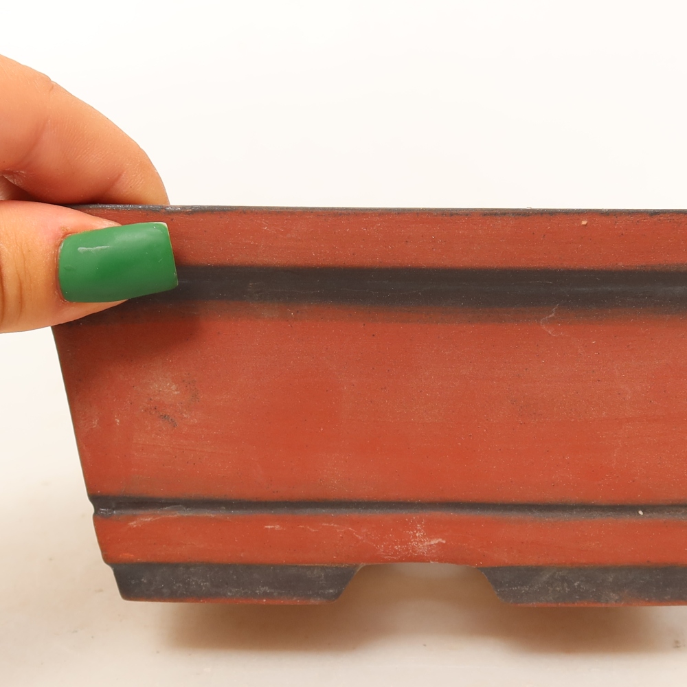 Keramische schaal  14 x 12,5 x 7 cm, kleur baksteenrood