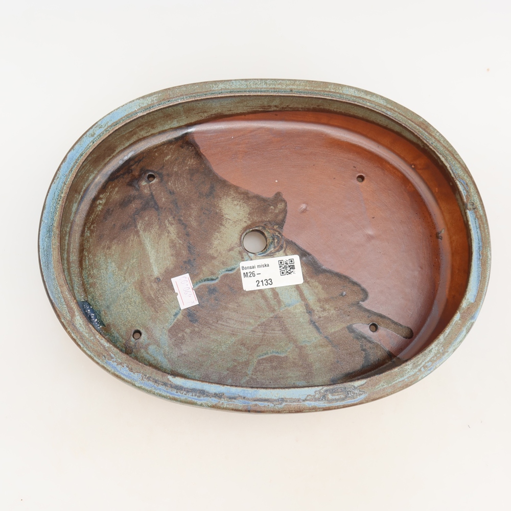 Keramische bonsaipot 27 x 21 x 5,5 cm, kleur blauwbruin