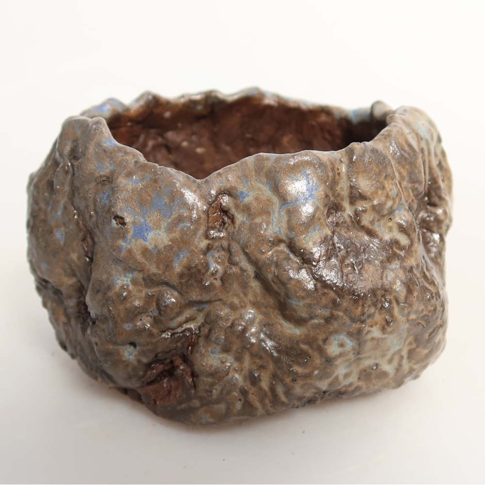 Keramische schaal  7 x 7 x 5 cm, kleur blauwbruin