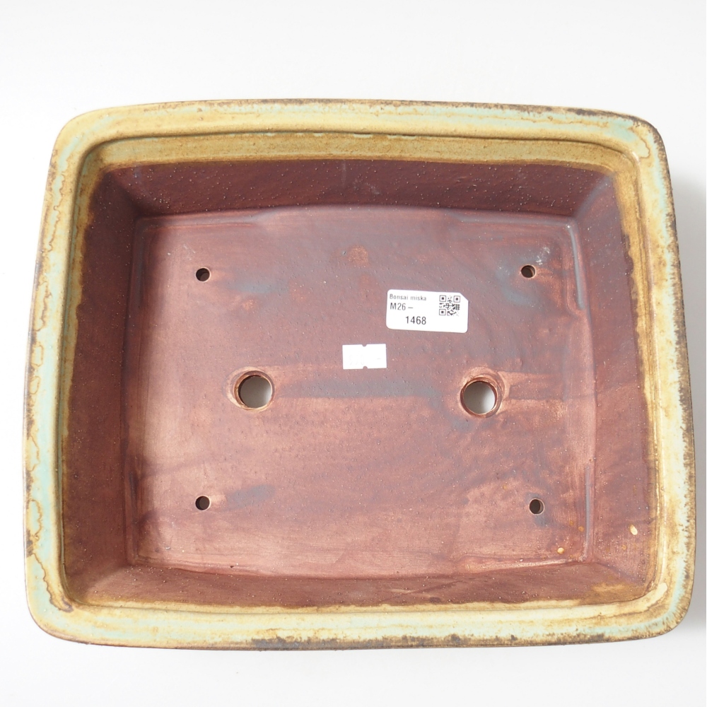Bonsaischaal van keramiek 29 x 24 x 8 cm, groen