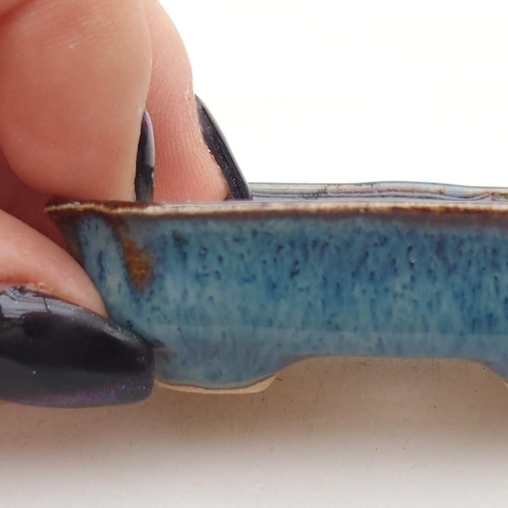 Mini bonsaischaal 6 x 4 x 1,5 cm, kleur blauw