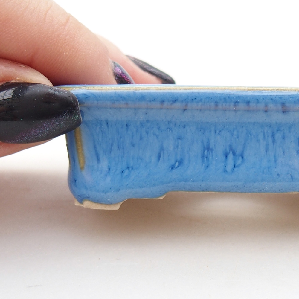 Mini bonsaischaal 7 x 5 x 2 cm, blauw