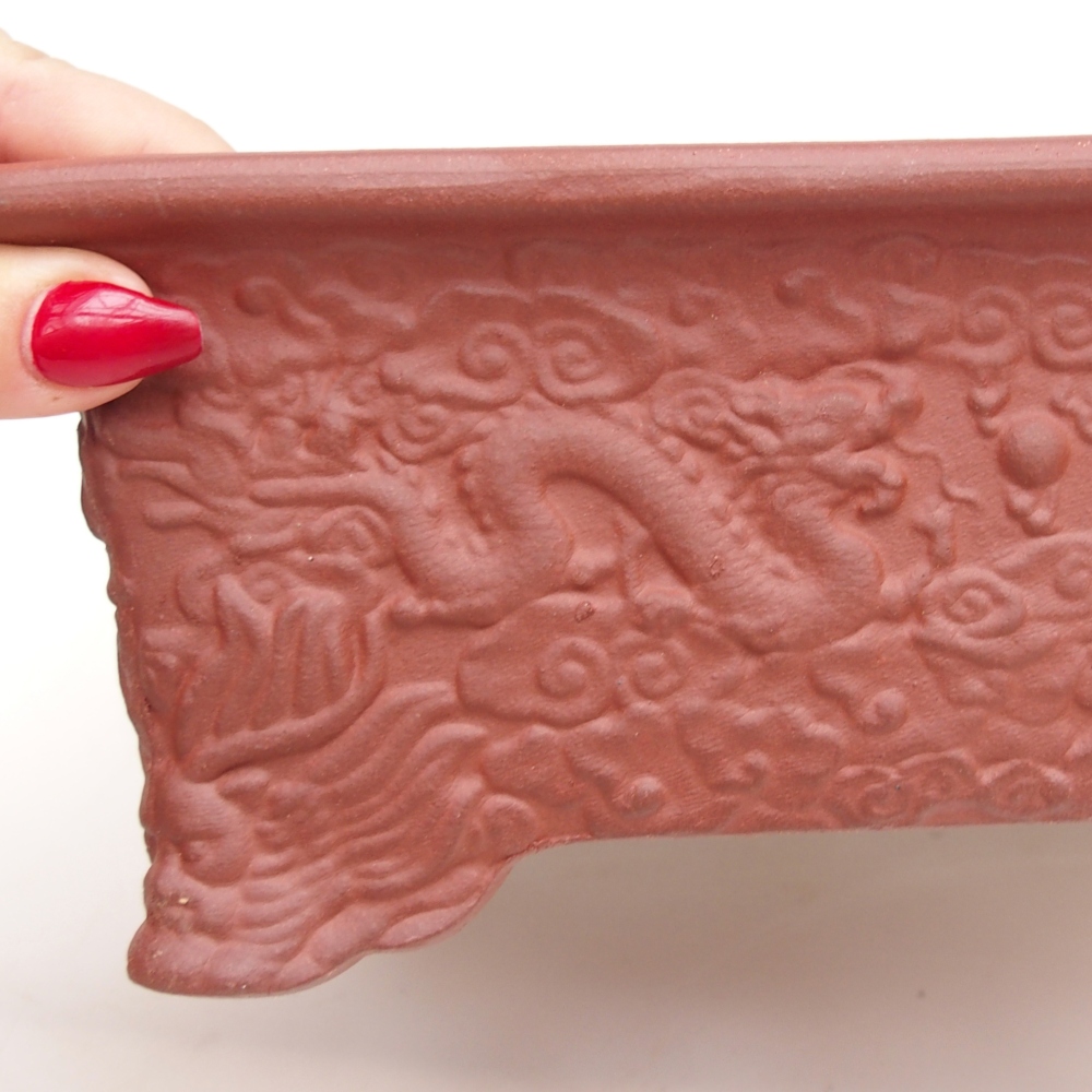 Bonsaischaal van keramiek 26 x 18,5 x 9 cm, baksteenkleur