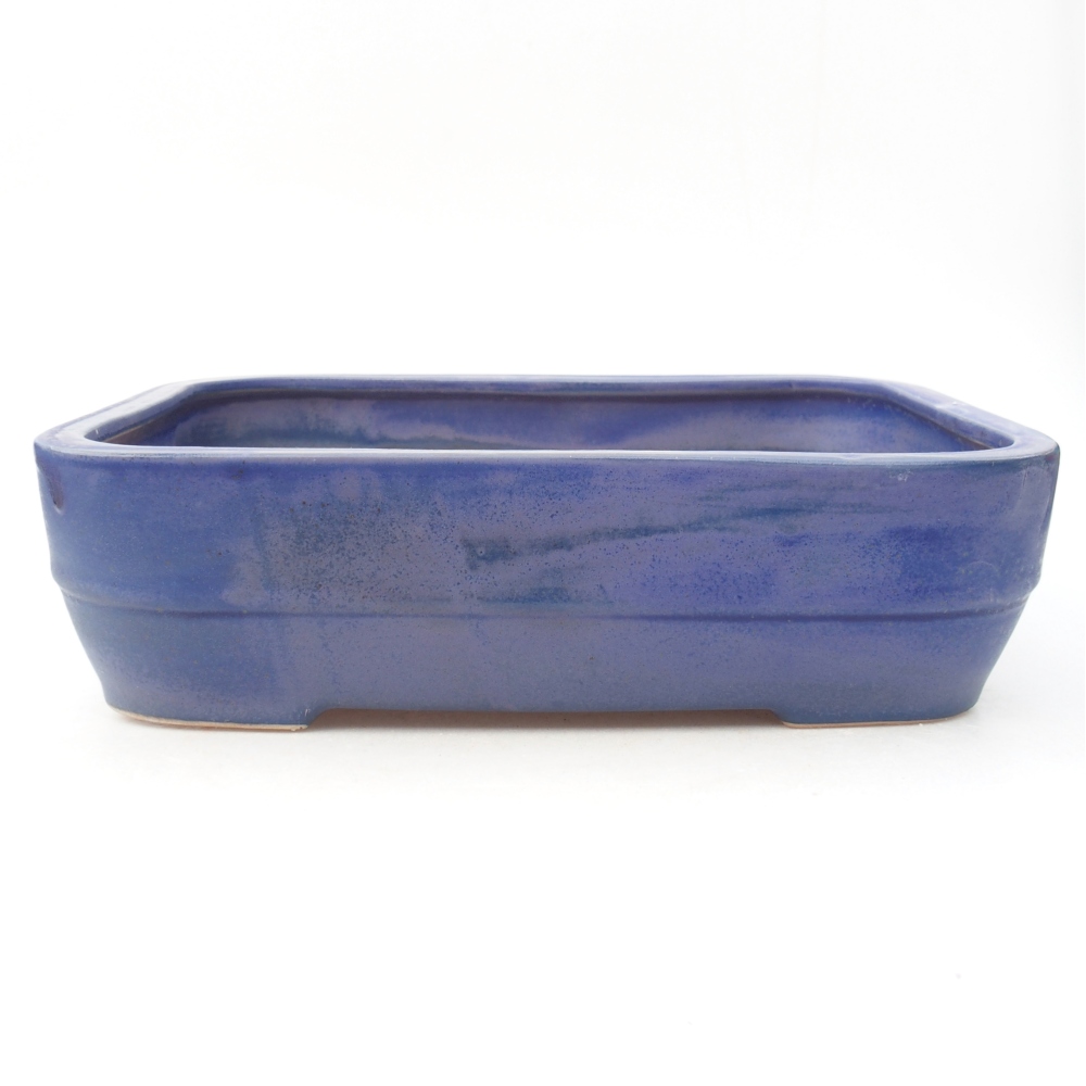 Bonsaischaal van keramiek 27,5 x 20,5 x 7,5 cm, kleur blauw