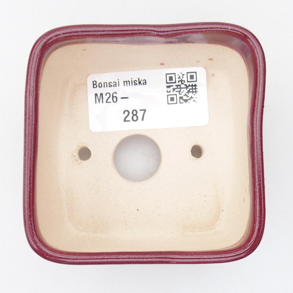 Mini bonsaischaal 7 x 7 x 4 cm, bordeauxrood