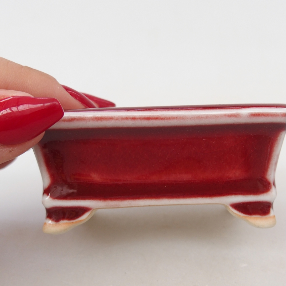 Mini bonsaischaal 7,5 x 6,5 x 3,5 cm, kleur rood